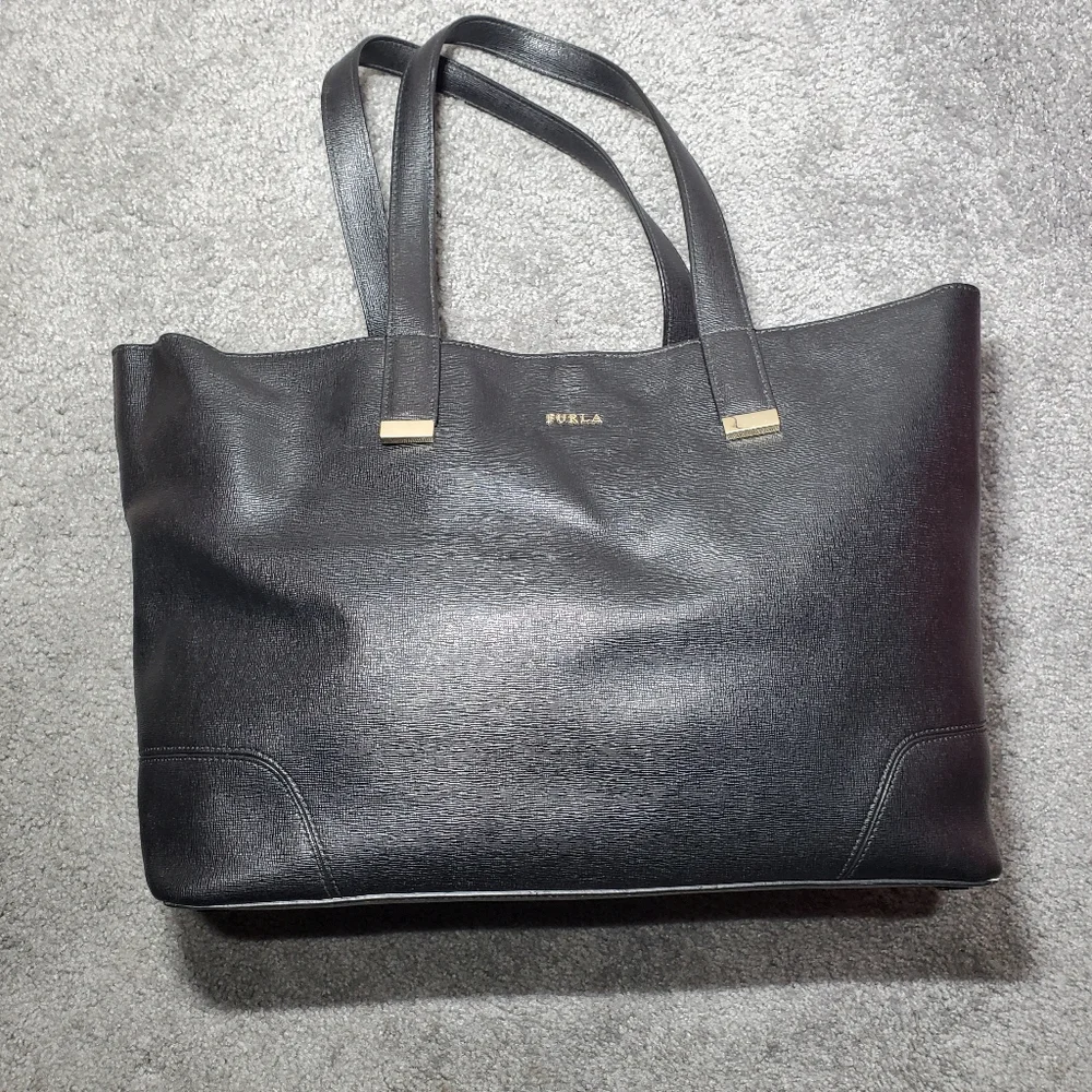Furla Black Leather Tote